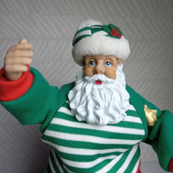 Vintage Hula Hoop Singing Dancing Santa Claus Animatronic 13.5“ Rock Roll Santa - Picture 2 of 7